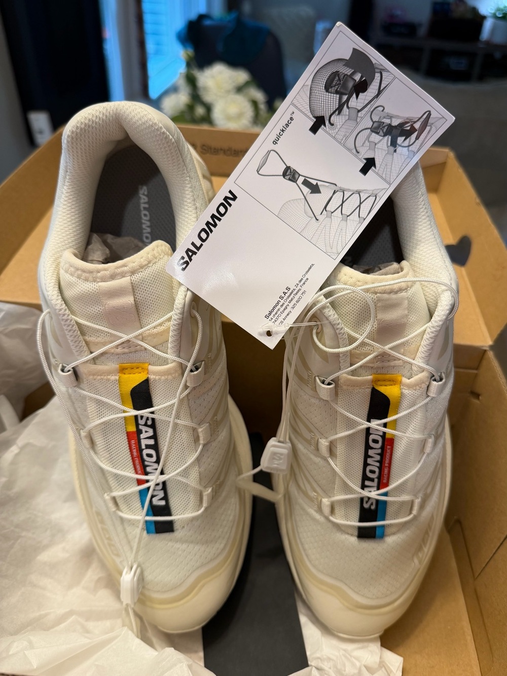 Salomon Women’s 9.5 XT-6 Vanilla White Quicklace Sneakers New in Box